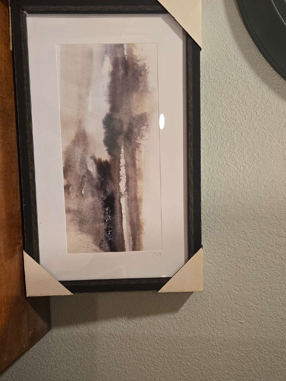 Neutral Toned Abstract Watercolor Wall Art - Framed